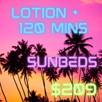 120 Minutes on Sunbeds PLUS Any $70 Tanning Lotion
